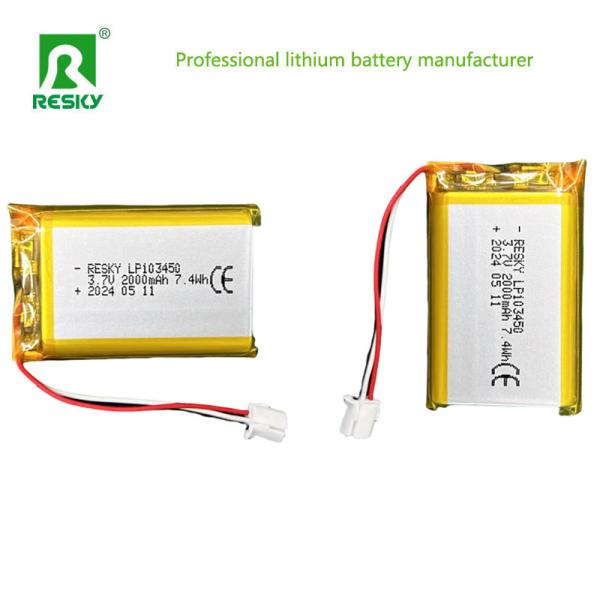 Flat Lithium Polymer Battery Cell 523450 603450 803450 103450 3.7v 2000mAh Lipo Batteries