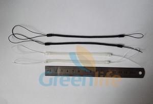 China Slim and Thin Safety Spring Coil Cable with Black Nylon String Loop on Two Sides for Pen Safety wholesale