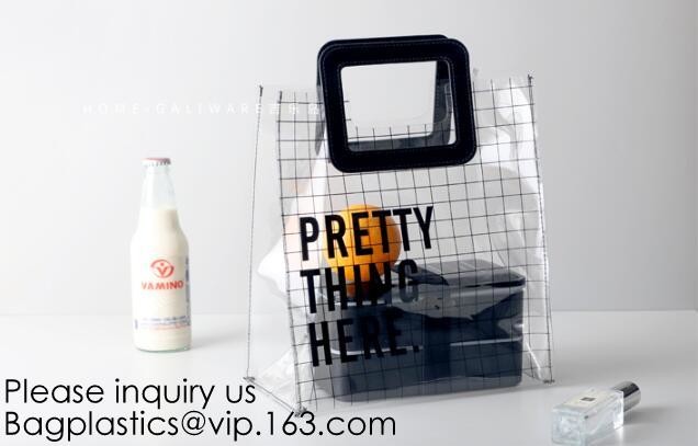 Custom Clear Pvc Lady Handbag Set Transparent Beach Tote Bag With Inner Pouch,Shoulder Tote Holographic PVC Beach Bag
