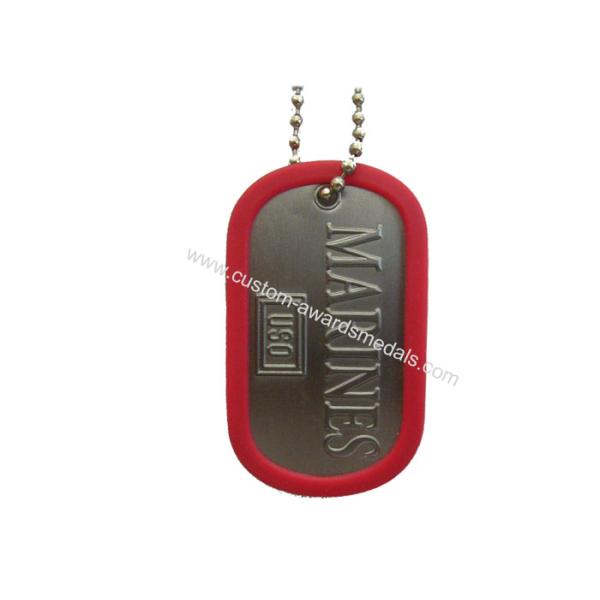 Iron, Brass, Copper Marines Dog Tag, Aluminum Stamped Personalized Dog ID Tags With Silicon Silencer