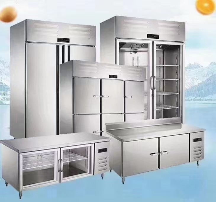 240V 2 Door Undercounter Freezer 350L Multiple Function Stable Operation