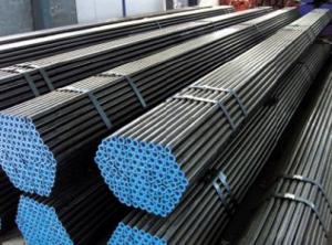 China Black Painted Seamless Steel Pipe Metallic Color For Oil And Gas Construction on sale