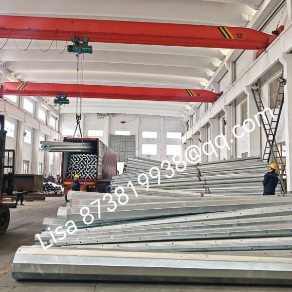 Quality 30FT 2 Segments Gr50 Octagonal Metal Utility Pole Hot Dip Galvanized for sale