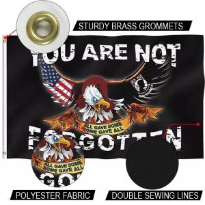 China POWMIA Flag 3 X 5' Knitted Polyester Single Reverse Custom Flag Digital Print wholesale