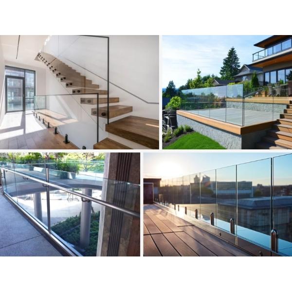 15mm Clear Toughened Glass Balustrade For Deck Pool Fence Balconies Patio Railings
