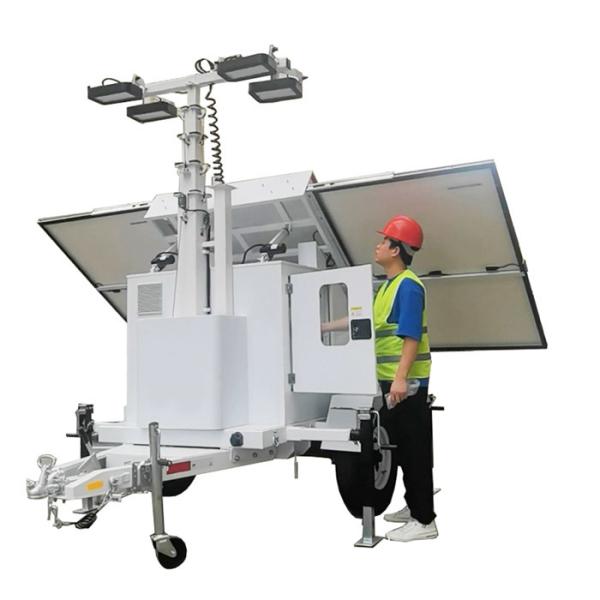 Quality Potable Solar Light Tower With 4*100W LED Lamps For Disaster Areas for sale