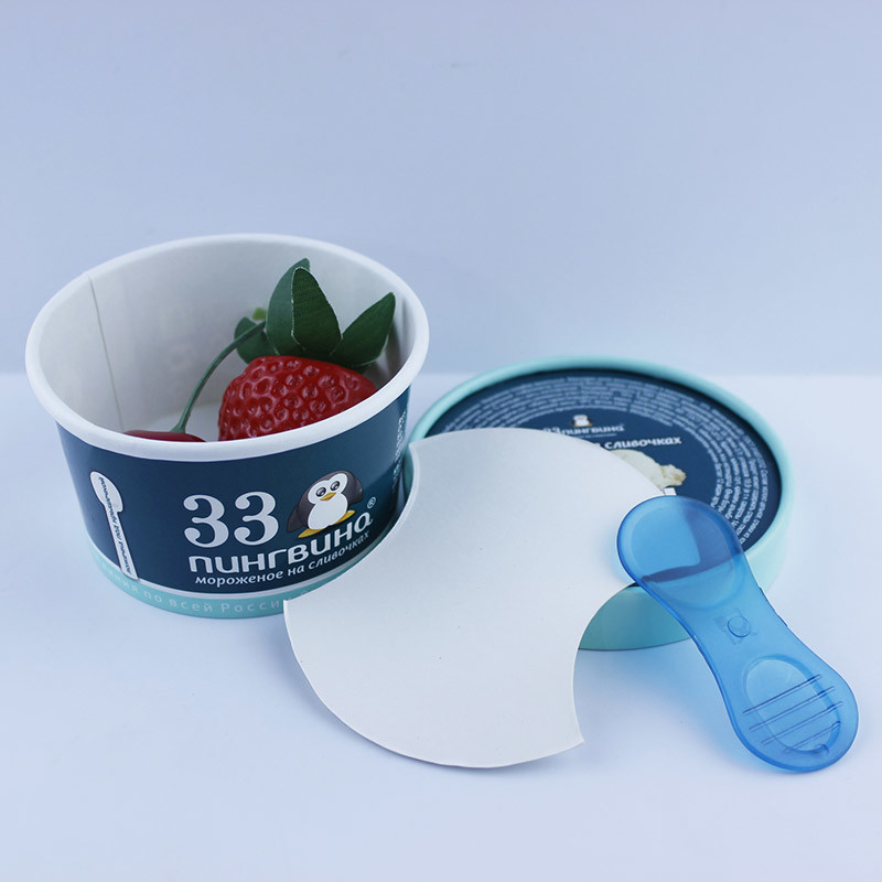 100ml Ice Cream Tubs With Lids , Paper Printed 3.5 Oz Ice Cream Containers