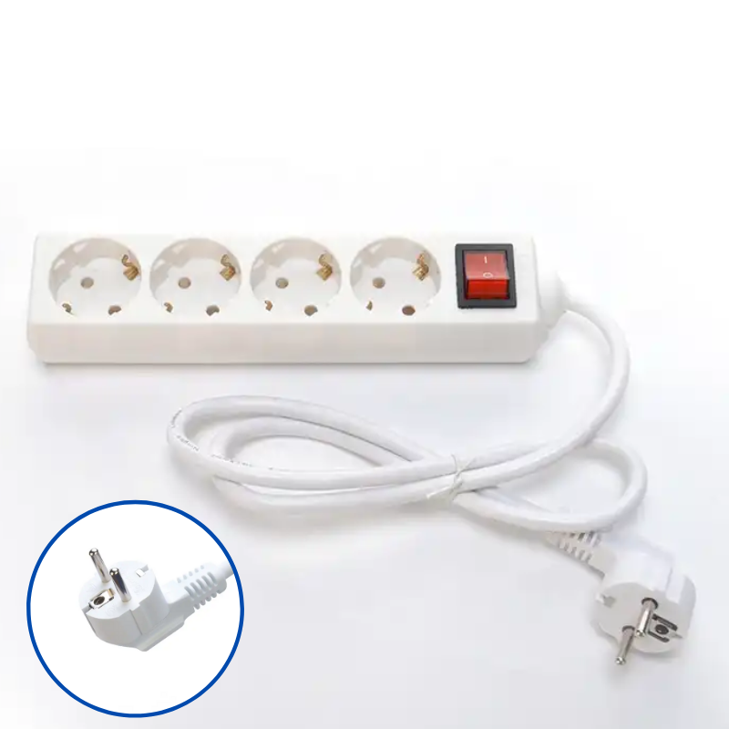 3m 3 Way Universal Extension Cable and Switch Socket for Multi Plug Power Socket Extension 3*0.75 White Customized Option