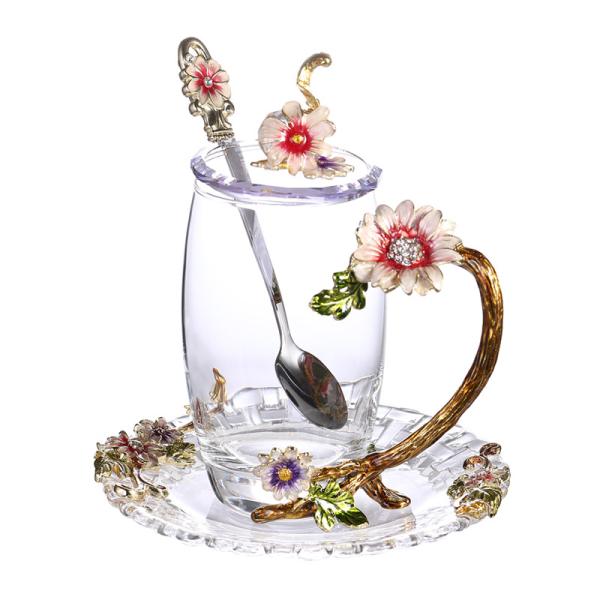 Tall 350ml Short 320ml Crystal Tea Cup Home Decorations Crafts