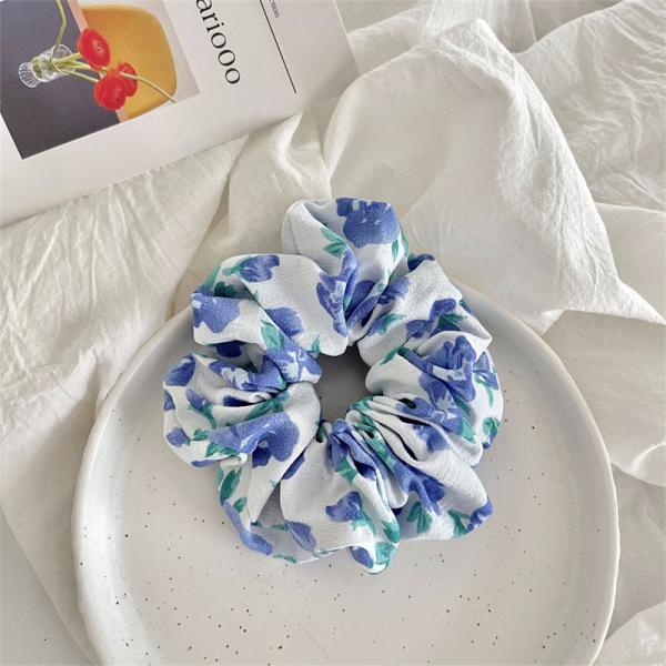 Summer fresh flower hair accessorie brocaded hair bands headwear wholesale ins kids hair rope OEM logo words