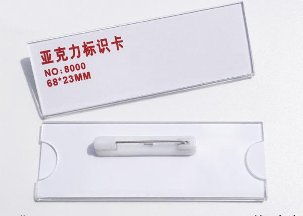 Quality Clear Plastic Name Tag Badges Holders Offset Printing With Insert Name Paper for sale