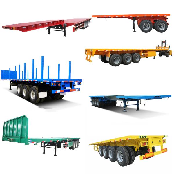 Japan Market Semi Truck Flatbed Trailer with 80T Max Payload and Hydraulic Ladder