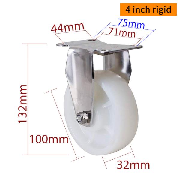 EDL 4 Inch Stainless Steel Medium Duty Caster With Durable Wheel Loading 150Kg S544P-25