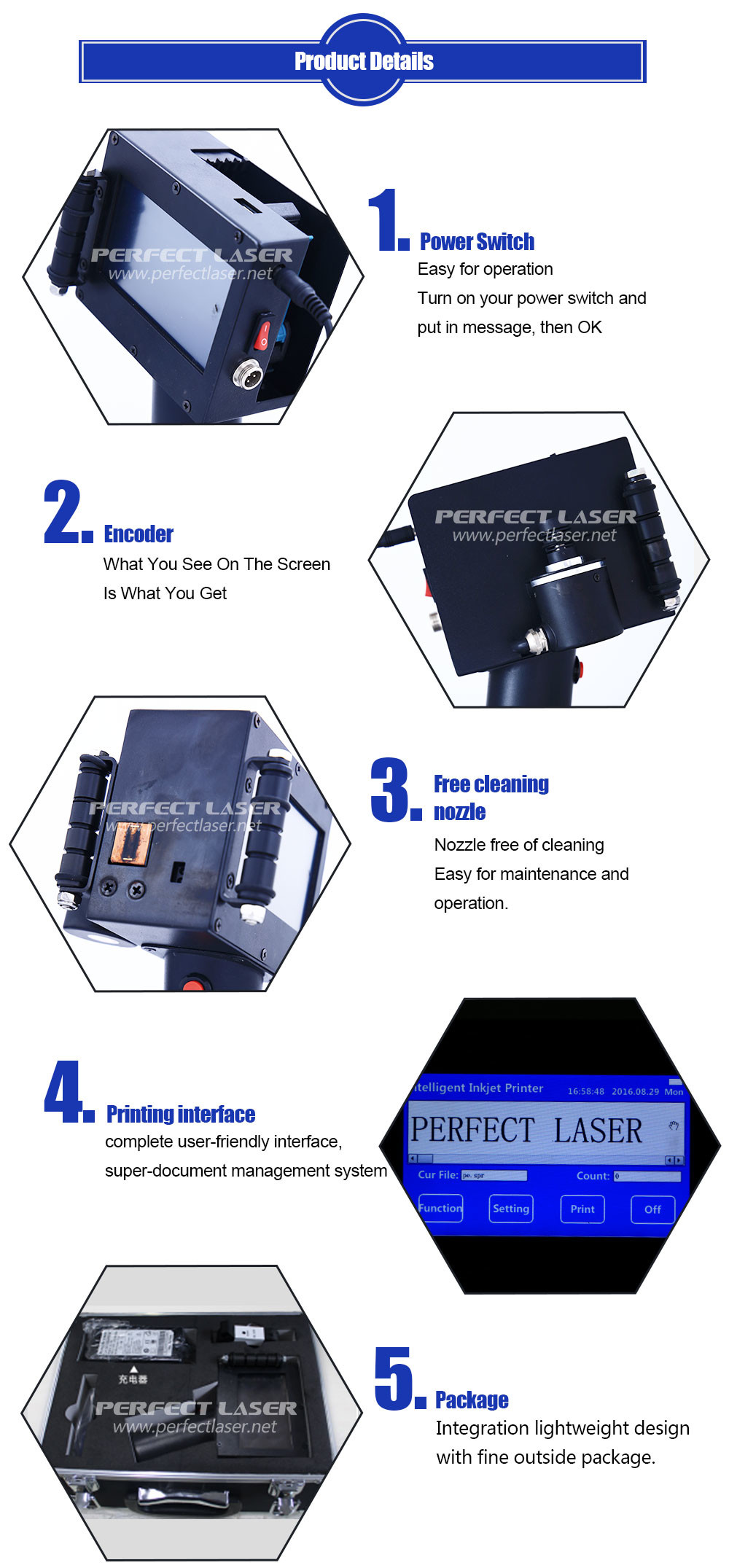60 M/Min Automatic Industrial Inkjet Printer High Speed Ink Jet Printer For Packaging