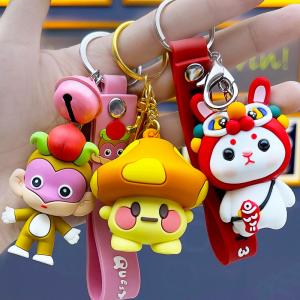 China Custom Pvc Keyrings 3D Silicone Kawaii Cartoon Anime Rubber Keychain wholesale