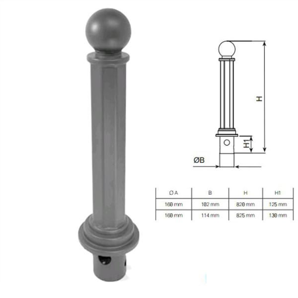 Quality Powder Coating Street Removable Security Bollards 24KGS Weight ISO9001 for sale