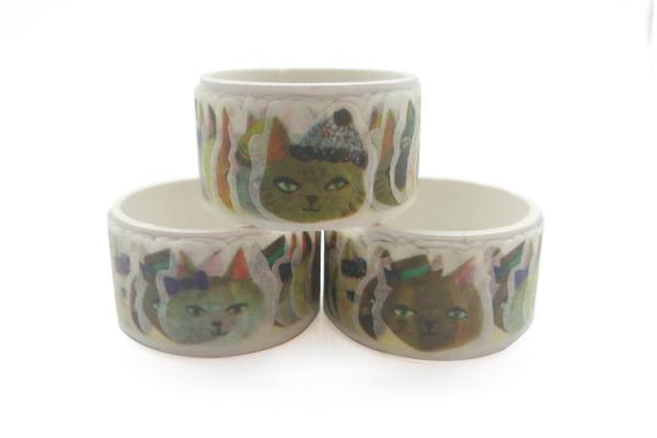 Quality 30mm Colorful Cat Washi Paper Custom Sticker Tape for sale