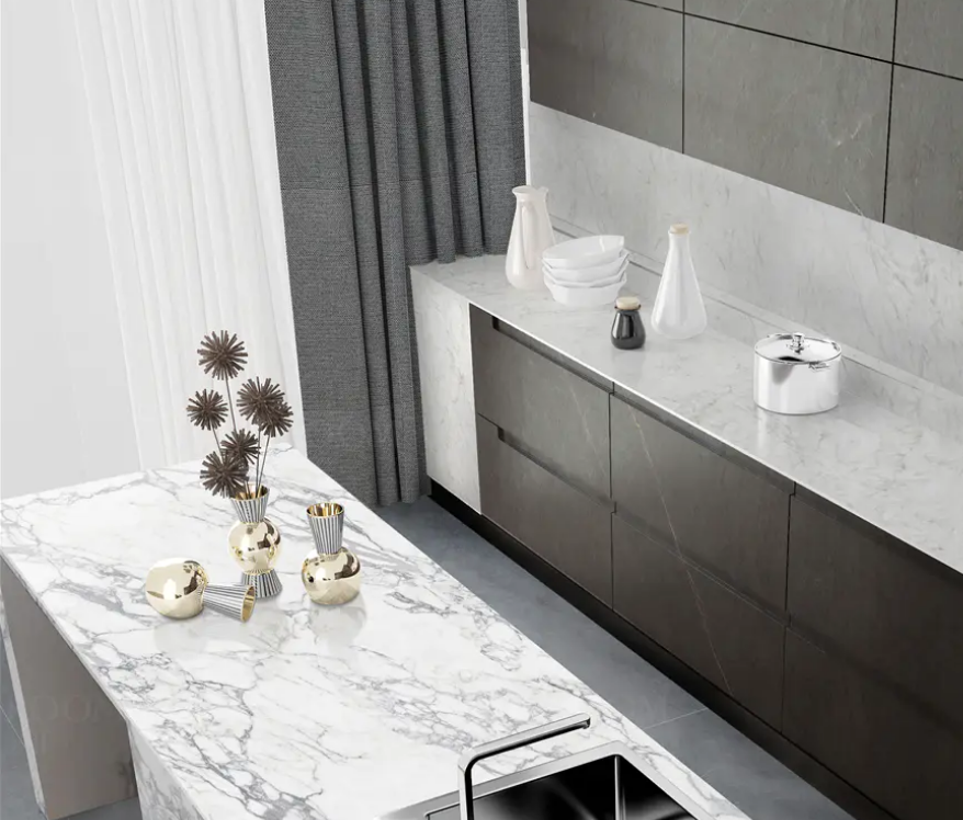 Modern Design Style Black and White Marble Bathroom Strip Tiles with Golden Vein