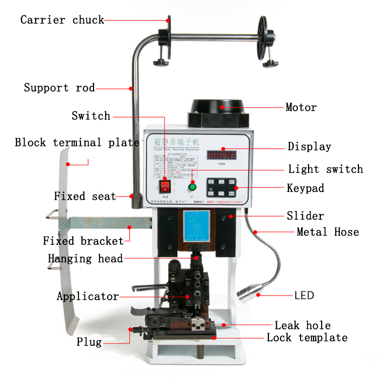 Semiautomatic Compression Connector Terminal Crimping Machine with 30mm/40mm Stroke