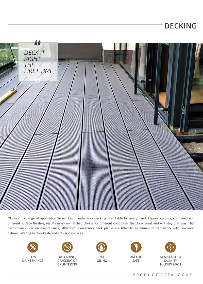 Composite WPC Deck Flooring boards Plastic Wood Decking Tiles