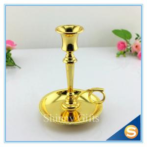 China Shinny Gifts Factory Gold Plating Metal Candle holder Church Brass Candle Holder Metal Holders for Candle wholesale