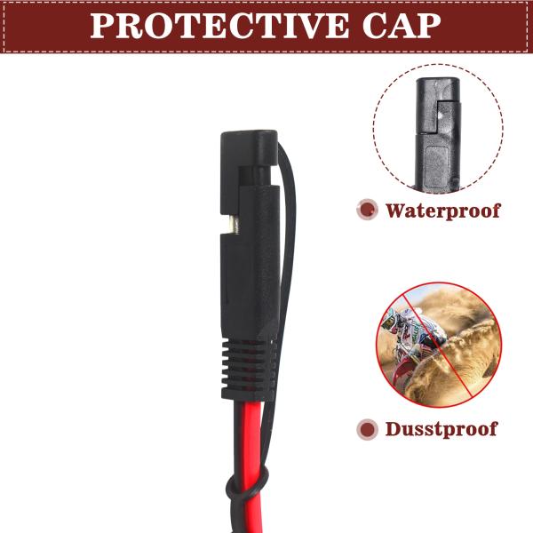 SAE to DC Coaxial Adapter Cable - 6Ft 14AWG Quick Release Disconnect Plug 5.5mmx2.1mm Male Jack Extension Power with 8mm 2.5mm 3.5mm Adapters for