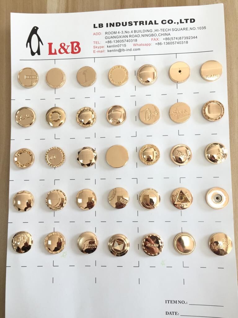 high quality shine zinc alloy button jeans button metal button for garment
