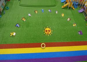 China Custom Natural Green Coloured Artificial Grass For Garden Playground wholesale
