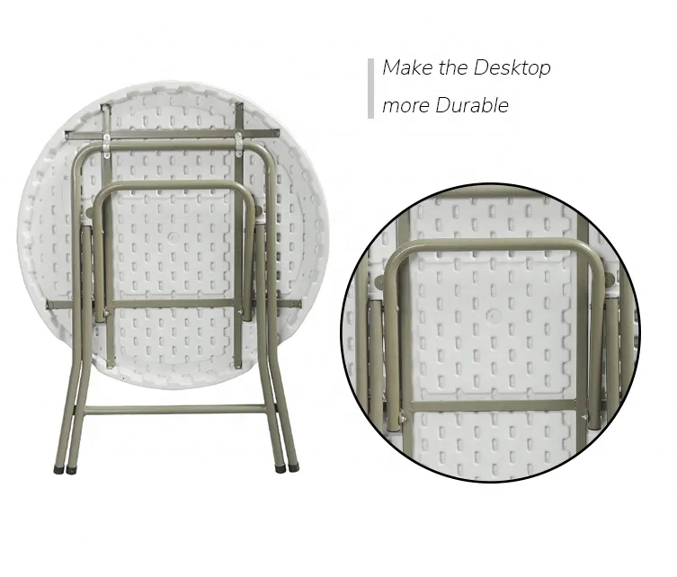 Mail Packing 60cm Round White Plastic Mini Bar Dining Table with Customized Color