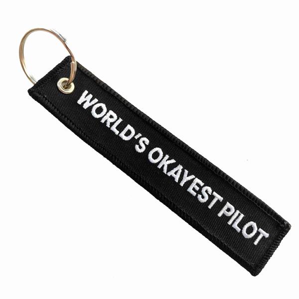 Quality Custom Embroidered Pilot Keychain - Durable Polyester Travel Gift with Metal Ring | Colorfast Threads & Water-Resistant Design for sale