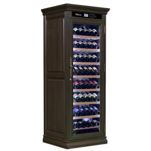 China Custom Wine Cooler Furniture Single Zone Brown Wood Drinks Cabinet wholesale