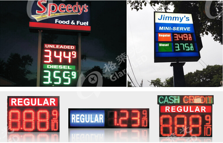 110/230V AC Power Input LED Display for Gas Stations 42 inch 8.889/10 LED Gas Changer