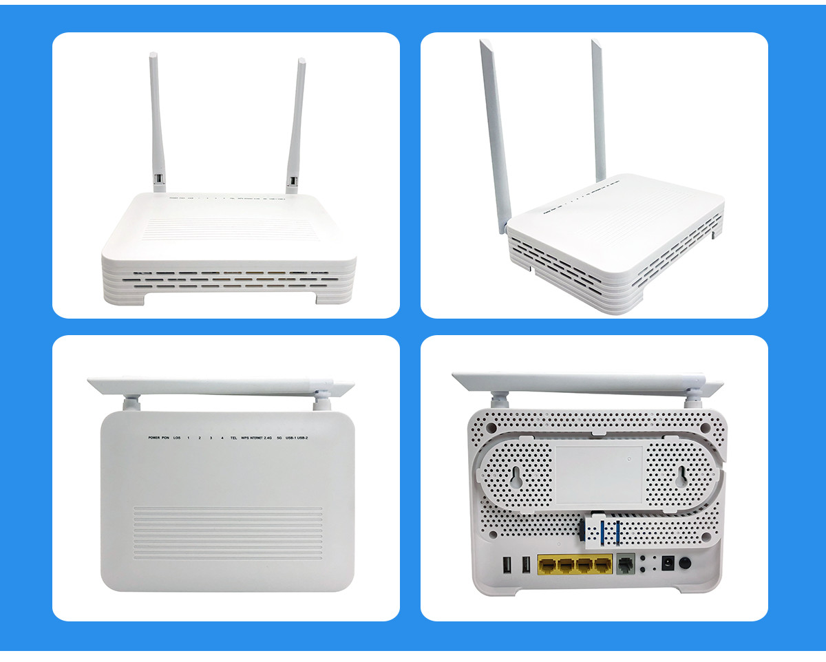 Dual Band GPON WIFI ONU Modem 4GE 1POTS 2USB AC2000 ZIKUN ZC-521X6