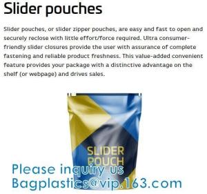 China Slider Pouch Bags, Flat bottom, Square bottom, round bottom, zip top, slider top, toy packaging wholesale