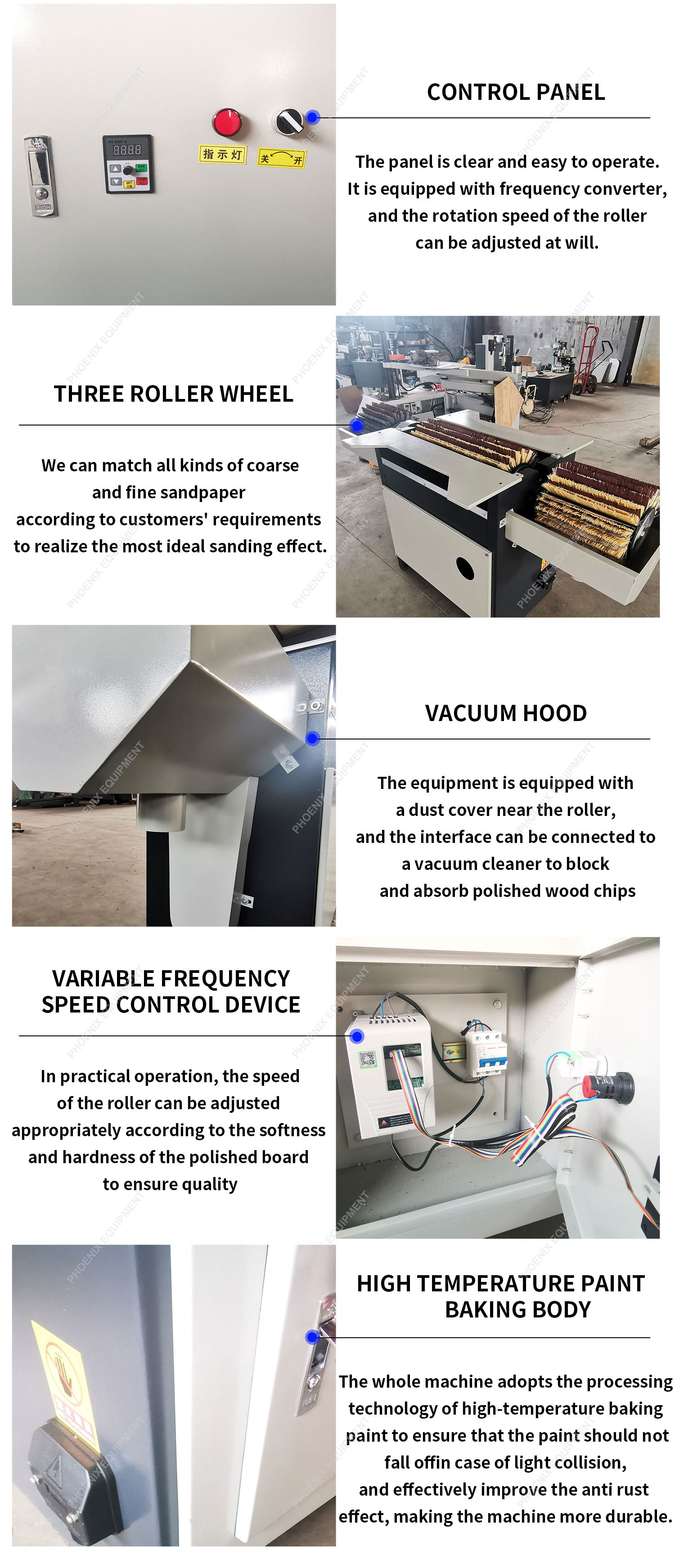 Wood Sanding Machine Drum Sander Brush Rollers Manual Polishing Machine for Small Furniture