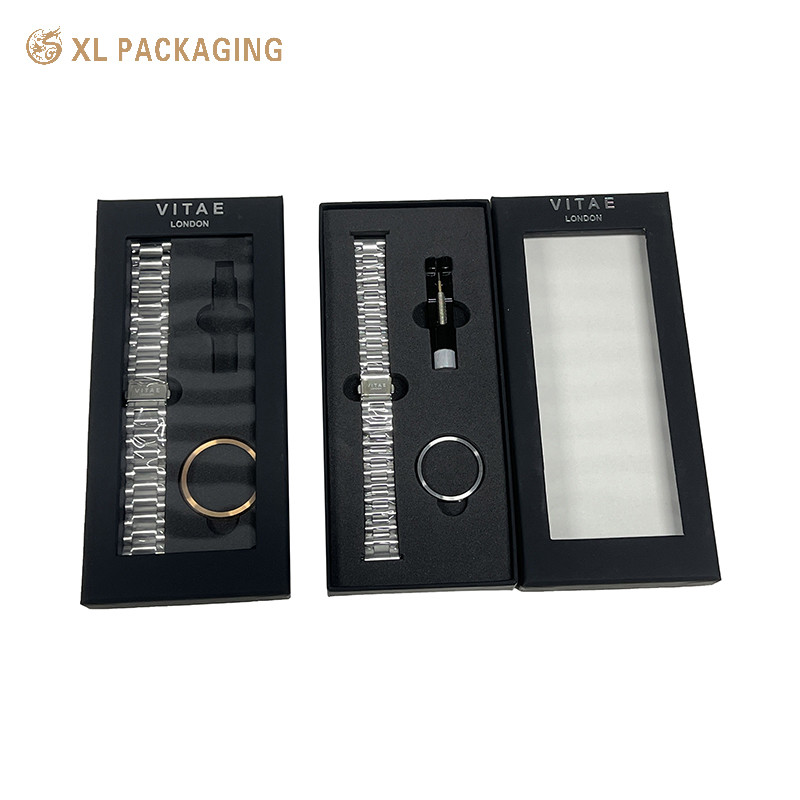 OEM Customize Luxury Texture Paper Watch Gift Box With Instruction Manual Cards Rigid Boxes