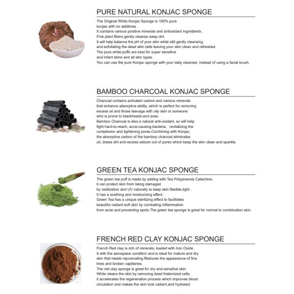 72mm*85mm*20mm Organic Konjac Sponges Dry Skin Exfoliating Skincare Sponge