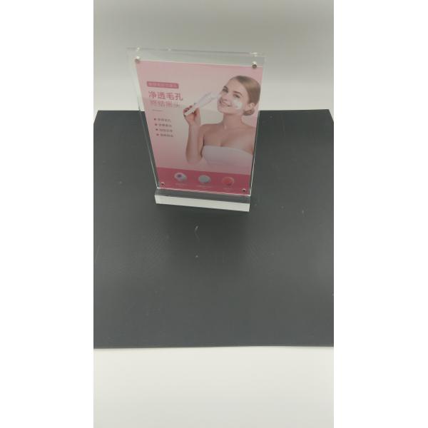 Fashion Vertical A6 Size Clear Acrylic Stand Up Sign Holder Portrait Removable Solid Base