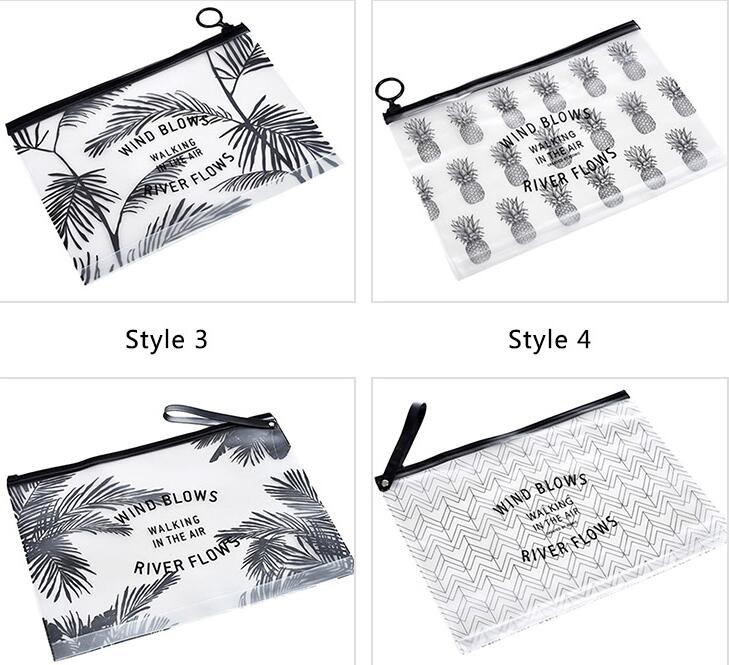 Promotional Low MOQ colorful A5 size matte waterproof mesh PVC file pocket folder/document bag with zipper and custom lo
