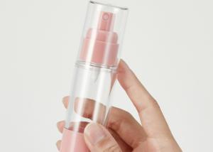 UV Plating 100ML Cosmetic Airless Bottle Transparent With Pink Spray Pump