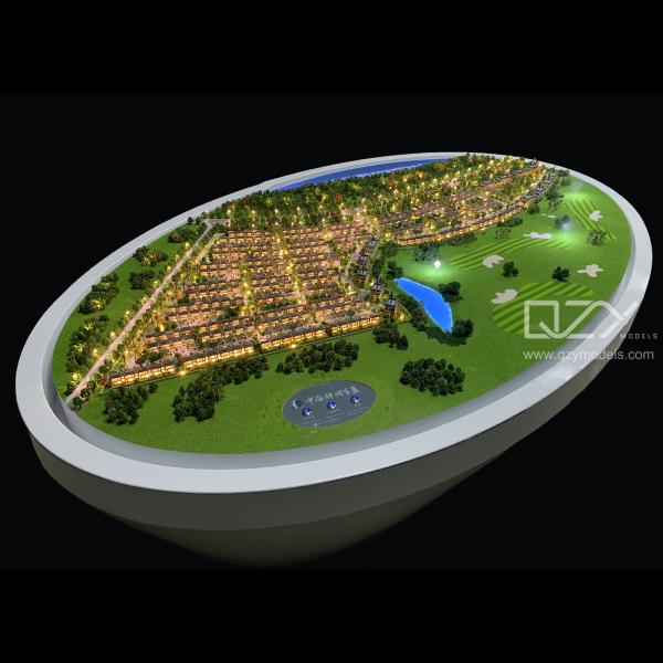 1/450 Landscape Architecture Model Making Villa Community Elliptical base