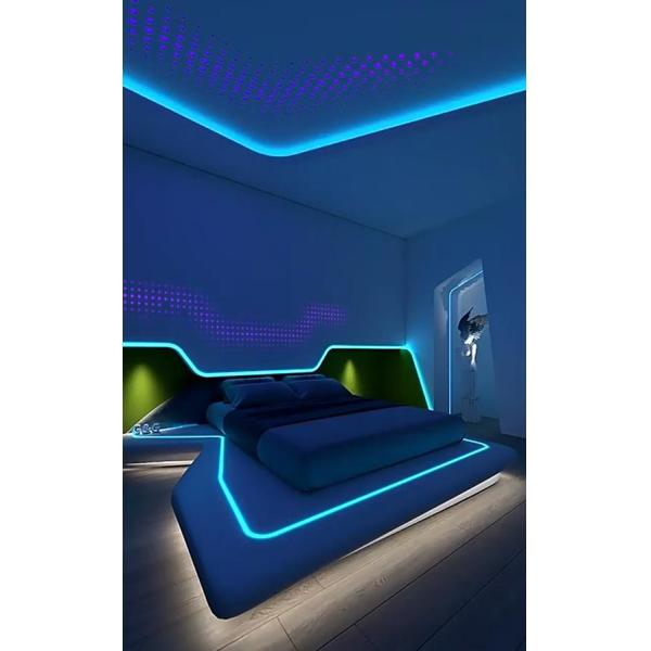 24VDC Waterproof RGB LED COB Strip Light 378 Chips Color Changing