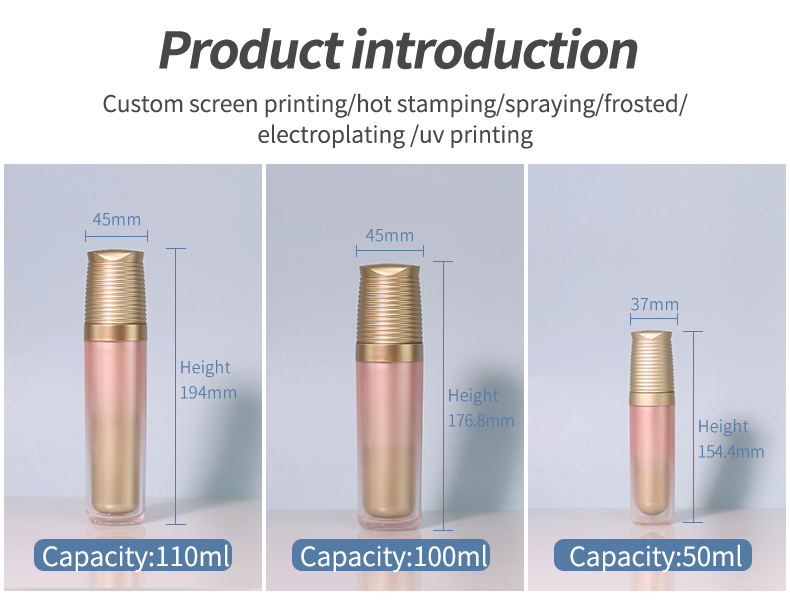 Plastic Round Acrylic Bottle 30ml 50ml 100ml 120ml Cream Lotion Bottle For Cosmetic Packaging