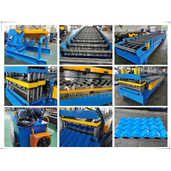 PPGI PPGL Color Coated Steel / Metal Tile Roll Forming Machine