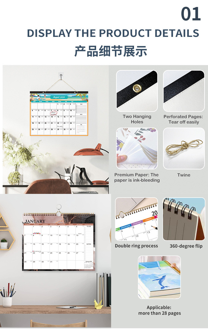 Full Color Business Branded Custom Desk Calendars for Personalization and Branding