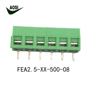 China AOSI 5.0mm screw terminal blocks connector FET2.5-XX-500-04 Wiring PCB Terminal Block wholesale