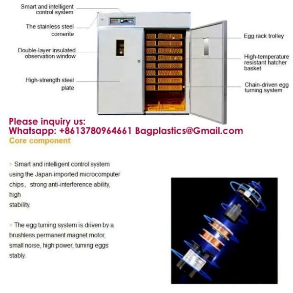 Commercial Poultry Egg Incubator Hatcher Machine Turkey Bird Quail Equipment 5000 Automatic Chicken Solar Egg Incubator Intelligent Control Poultry