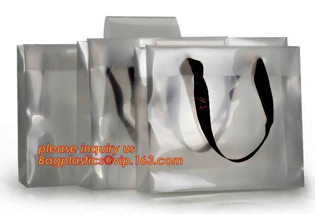 Promotional customized high quality soft loop plastic cloth bag,manufacturer custom soft loop handle polyethylene PE pla