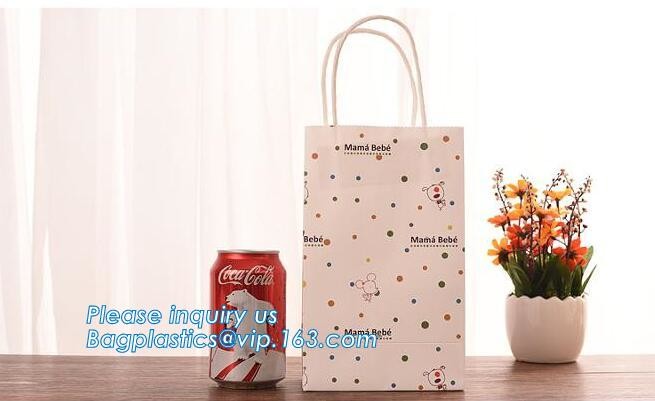 Custom paper bag with handle coated white paper bag printing pattern flower carrier bag,Flower carrier paper bags with d