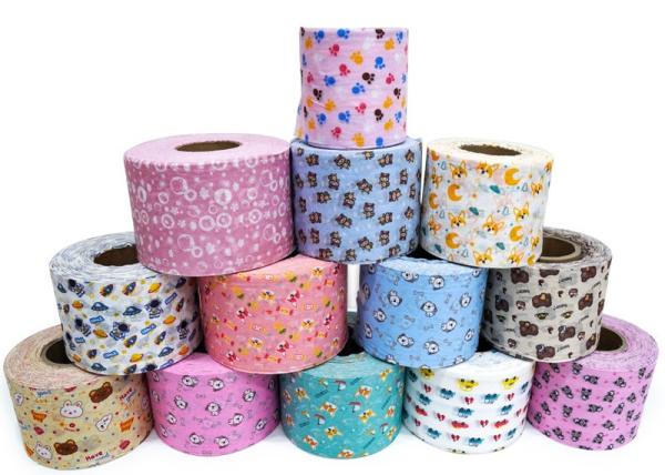 Quality Embossed Style Spunlace Biodegradable Non Woven Fabric Viscose Polyester Customised for sale